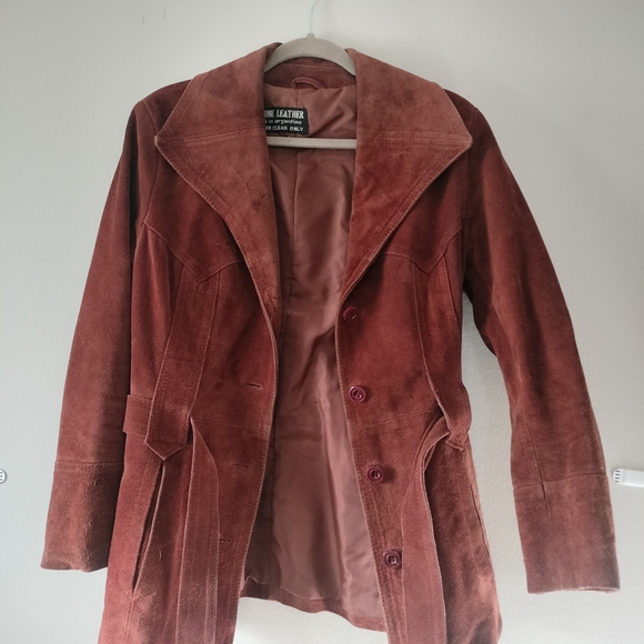Vintage Jackets & Blazers - Vintage Burgundy Leather Jacket